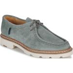 Reduzierte Graue Business Pellet Derby Schuhe aus Leder für Damen Größe 39,5 mit Absatzhöhe bis 3cm 