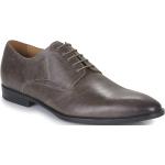 Reduzierte Graue Business Pellet Derby Schuhe aus Leder für Herren Größe 41 mit Absatzhöhe bis 3cm 