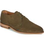 Khakifarbene Business Pellet Derby Schuhe aus Leder für Herren Größe 44 mit Absatzhöhe bis 3cm 