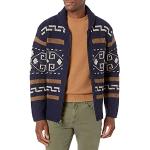 Pendleton Herren The Original Westerley Sweater Strickjacke, Marineblau/Braun, X-Groß