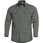 Reduzierte Camouflage Langärmelige Pentagon Sports Shirts mit Tasche mit Klettverschluss aus Mesh für Herren Größe L 