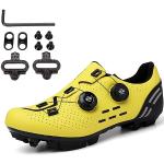 Gelbe Rennradschuhe mit Schnalle atmungsaktiv für Herren Größe 45 