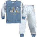 People Wear Organic Kinder-Schlafanzug, lang (Größe: 128 / Farbe: blau-geringelt-Hai)