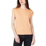 Orange Unifarbene Kurzärmelige Pepe Jeans T-Shirts aus Baumwolle für Damen Größe XS für den für den Sommer 