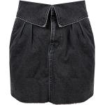 Reduzierte Schwarze Bestickte Pepe Jeans Mini Faltenröcke mit Reißverschluss aus Denim für Damen Größe L 