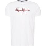Weiße Kurzärmelige Pepe Jeans Basic Rundhals-Ausschnitt T-Shirts für Herren Größe XXL 