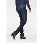 Blaue Unifarbene Casual Pepe Jeans Venus Stretch-Jeans mit Reißverschluss aus Denim für Damen 