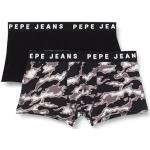 Schwarze Camouflage Pepe Jeans Herrenboxershorts aus Baumwolle Größe XL 2-teilig 