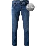 Blaue Bestickte Pepe Jeans Hatch Bio Slim Fit Jeans aus Denim für Herren Weite 30, Länge 30 