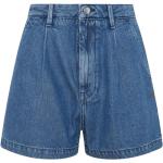 Blaue Pepe Jeans Paperbag-Shorts mit Reißverschluss aus Denim für Damen für den für den Sommer 