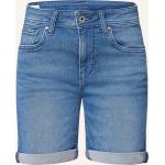 Blaue Bestickte Pepe Jeans Jeans mit Stickerei mit Reißverschluss aus Baumwollmischung für Damen Größe S für den für den Sommer 