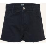 Dunkelblaue Pepe Jeans Jeans-Shorts mit Fransen aus Baumwolle für Damen für den für den Sommer 