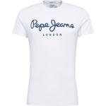 Weiße Kurzärmelige Pepe Jeans Rundhals-Ausschnitt T-Shirts für Herren Größe L 