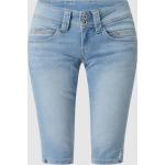 Reduzierte Hellblaue Pepe Jeans Venus Jeans-Bermudas aus Baumwolle für Damen 