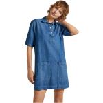 Reduzierte Blaue Kurzärmelige Pepe Jeans Mini Polokleider aus Baumwolle für Damen Größe L 
