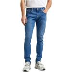 Blaue Pepe Jeans Slim Fit Jeans mit Reißverschluss aus Baumwolle für Herren Weite 32, Länge 32 