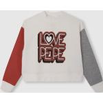 Reduzierte Cremefarbene Unifarbene Pepe Jeans Rundhals-Ausschnitt Kindersweatshirts aus Baumwolle für Mädchen Größe 140 