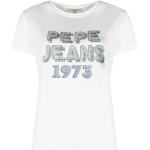 Weiße Pepe Jeans T-Shirts für Damen Größe L 