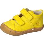 Gelbe RICOSTA PEPINO Low Sneaker mit Schnürsenkel in Normalweite aus Leder für Kinder Größe 21 