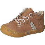 Braune RICOSTA PEPINO Low Sneaker mit Schnürsenkel in Normalweite aus Leder für Kinder Größe 22 