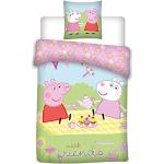 Bunte Peppa Wutz Kinderbettwäsche mit Schweinemotiv aus Baumwolle 