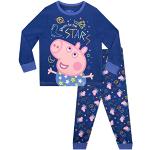 Marineblaue Sterne Peppa Wutz Kinderschlafanzüge & Kinderpyjamas mit Schweinemotiv für Jungen Größe 110 