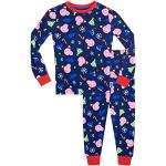 Blaue Peppa Wutz Kinderschlafanzüge & Kinderpyjamas mit Weihnachts-Motiv aus Baumwolle für Jungen Größe 104 