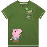 Grüne Peppa Wutz Kinder T-Shirts mit Schweinemotiv für Jungen Größe 104 