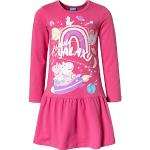 Reduzierte Pinke Langärmelige Peppa Wutz Jerseykleider für Kinder mit Schweinemotiv aus Jersey für Mädchen Größe 122 