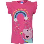 Pinke Kurzärmelige Peppa Wutz Kinder T-Shirts mit Schweinemotiv aus Baumwolle für Mädchen Größe 110 