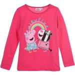 Reduzierte Pinke Unifarbene Langärmelige Peppa Wutz Rundhals-Ausschnitt Printed Shirts für Kinder & Druck-Shirts für Kinder mit Schweinemotiv aus Baumwolle Größe 110 