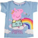 Blaue Kurzärmelige Peppa Wutz Rundhals-Ausschnitt Printed Shirts für Kinder & Druck-Shirts für Kinder mit Schweinemotiv aus Baumwolle Größe 92 