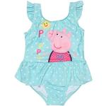Türkise Peppa Wutz Kinderbadeanzüge mit Schweinemotiv aus Polyester für Mädchen Größe 104 1-teilig 