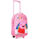 Peppa Pig Trolley Kinder | Kinder Koffer für Mädchen | Reisekoffer Madchen Jungen mit Ausziehbarer Griff, Hauptfach + Zwei Räder Handgepäck | Geeignet für die Urlaub Reise