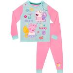 Pinke Peppa Wutz Kinderschlafanzüge & Kinderpyjamas mit Schweinemotiv für Mädchen Größe 128 
