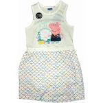 Weiße Motiv Peppa Wutz Kinderkleider mit Schweinemotiv mit Pailletten für Mädchen Größe 116 