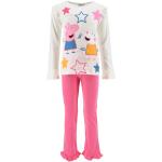 Weiße Peppa Wutz Kinderschlafanzüge & Kinderpyjamas mit Maus-Motiv für Mädchen Größe 116 