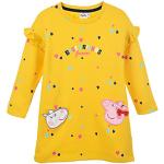 Gelbe Motiv Langärmelige Peppa Wutz Kindersweatkleider mit Schweinemotiv Größe 116 