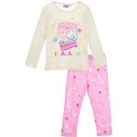 Weiße Motiv Peppa Wutz Kinderschlafanzüge & Kinderpyjamas mit Schweinemotiv für Mädchen Größe 116 