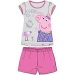 Graue Motiv Peppa Wutz Kinderschlafanzüge & Kinderpyjamas mit Schweinemotiv aus Baumwolle maschinenwaschbar für Babys 2-teilig für den für den Sommer 