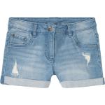 Hellblaue Jeans Shorts für Kinder mit Knopf aus Baumwolle für Mädchen Größe 122 