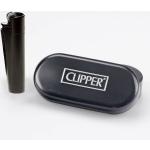 Peppiges schwarzes Clipper Gasfeuerzeug metall - mit Gravur : Passt in Schachtel