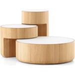 Weiße Peruse Design Tische geölt aus Massivholz 3-teilig 
