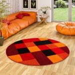 Rote Karo Runde Design-Teppiche 160 cm aus Polypropylen 