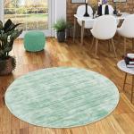 Mintgrüne Motiv Runde Design-Teppiche 150 cm aus Viskose 