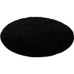 Schwarze Moderne Pergamon Runde Shaggy Teppiche 150 cm aus Polypropylen 