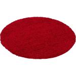 Rote Moderne Pergamon Runde Shaggy Teppiche 120 cm aus Polypropylen 