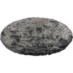 Graue Melierte Pergamon Runde Fellteppiche 80 cm aus Kunstfell 
