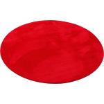 Rote Pergamon Runde Fellteppiche 160 cm aus Kunstfell 