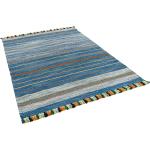 Blaue Moderne Pergamon Kelim Teppiche aus Baumwolle 